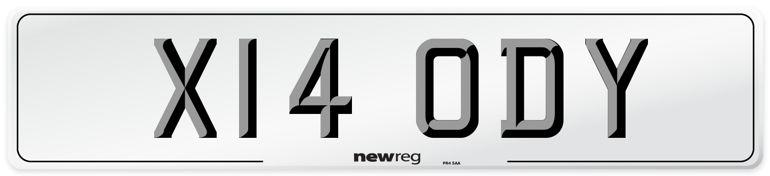 X14 ODY Number Plate from New Reg
